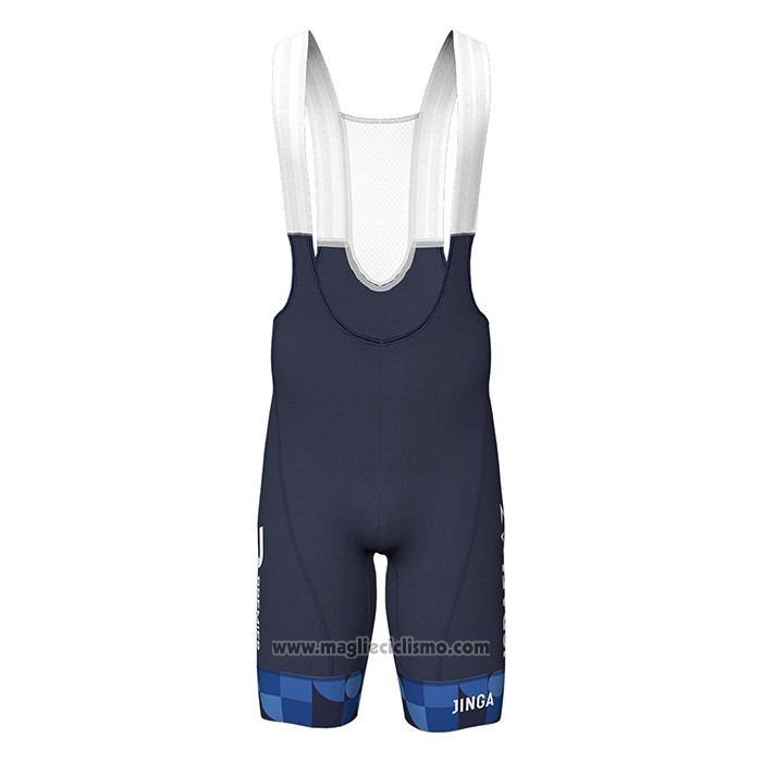 2022 Abbigliamento Ciclismo Israel Cycling Academy Blu Bianco Manica Corta e Salopette